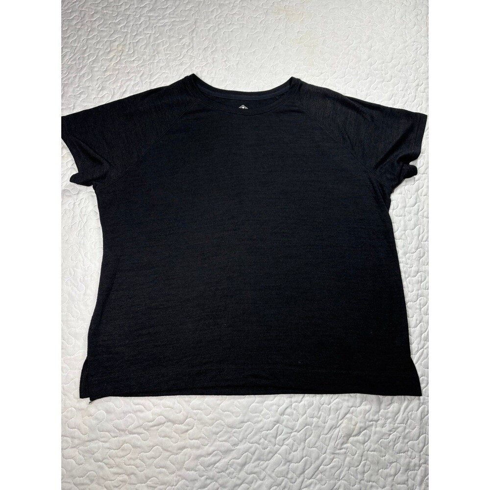St. John’s Bay Black Knit Soft Short Sleeve Crewneck Tshirt size petite xl